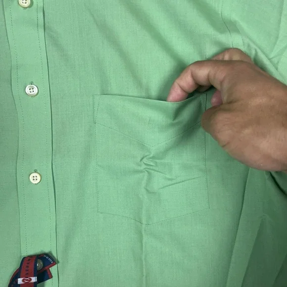 Stafford Shirt Mens 16 32-33 Green Classic Fit Long Sleeve Performance  Pocket Dress Shirts